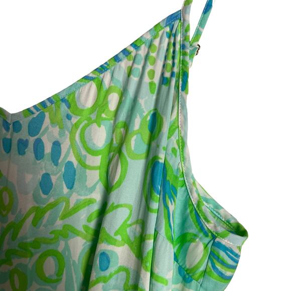 Lilly Pulitzer Deanna Pool Blue Green Any Fins Possible Romper Size Large - Picture 4 of 8